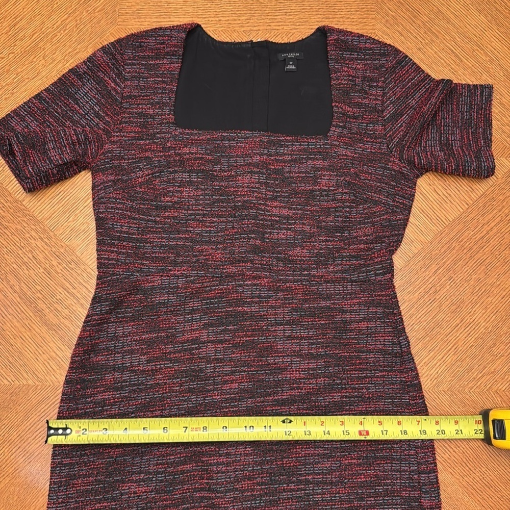 Ann Taylor Black and Red Tweed Dress Size 10 Petite - Picture 7 of 10